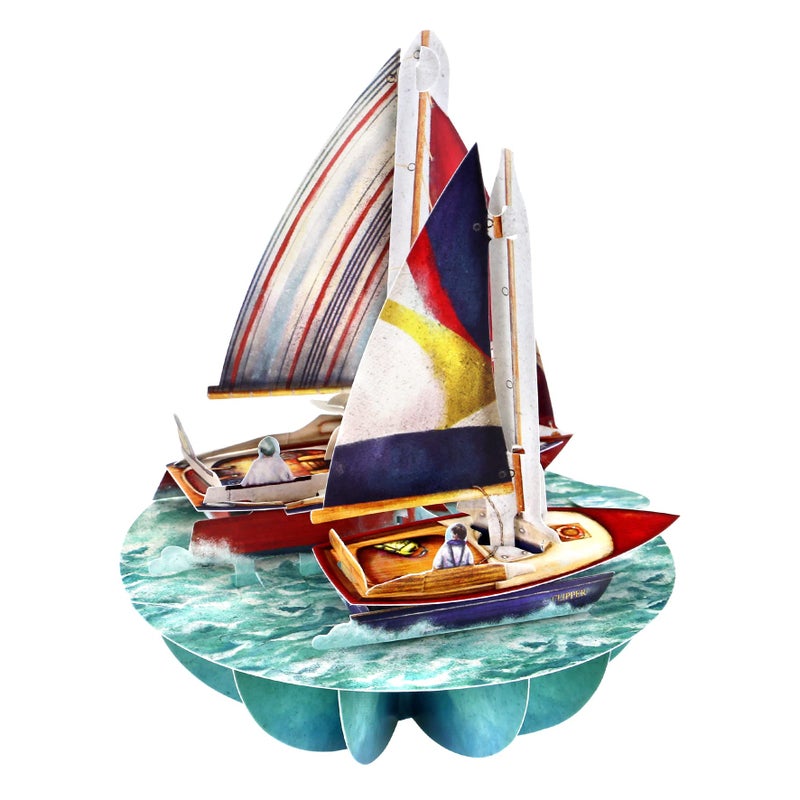 SANTORO Pirouette, 3D Pop Up Greeting Card - Sailing - Birthday Greeting Card, Graduation, Dad, Son, Birthday, Father's Day, Travel, Water Sports - Image 1